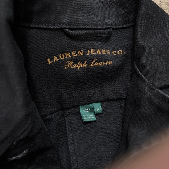 Lauren Jeans Co. Ralph Lauren Women's Black Denim Field Utility Jacket Size M - Picture 6 of 10